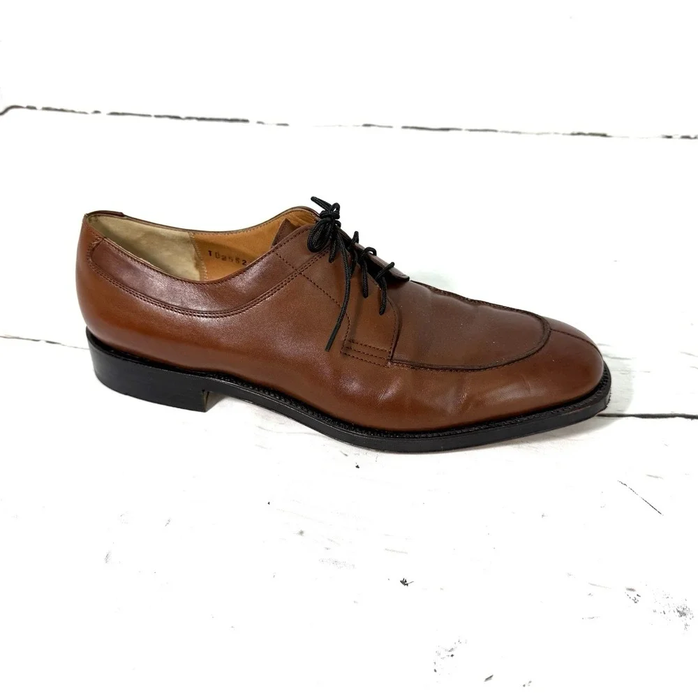 Salvatore Ferragamo Tramezza Shoes Men's 9.5 D Brown   Oxford Old Money Italy